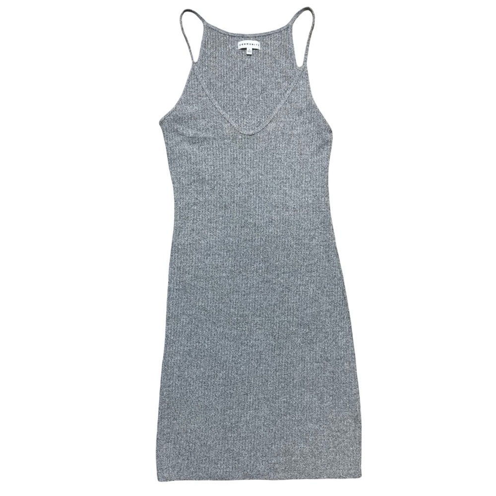 Aritzia Community Ribbed Knit Midi Dress – Grey, Size M